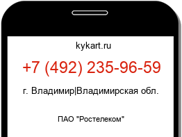 Информация о номере телефона +7 (492) 235-96-59: регион, оператор