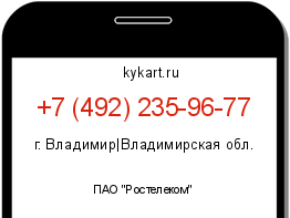 Информация о номере телефона +7 (492) 235-96-77: регион, оператор