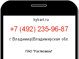 Информация о номере телефона +7 (492) 235-96-87: регион, оператор