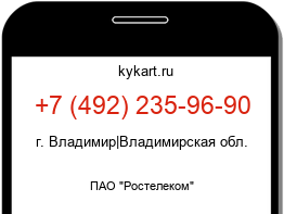 Информация о номере телефона +7 (492) 235-96-90: регион, оператор