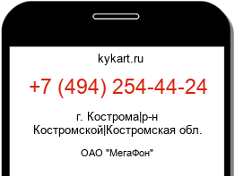 Информация о номере телефона +7 (494) 254-44-24: регион, оператор