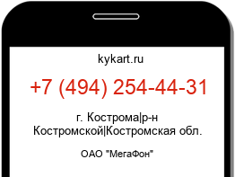 Информация о номере телефона +7 (494) 254-44-31: регион, оператор