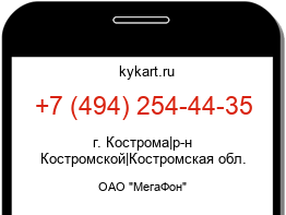 Информация о номере телефона +7 (494) 254-44-35: регион, оператор