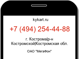 Информация о номере телефона +7 (494) 254-44-88: регион, оператор