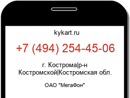 Информация о номере телефона +7 (494) 254-45-06: регион, оператор