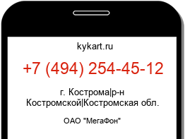 Информация о номере телефона +7 (494) 254-45-12: регион, оператор