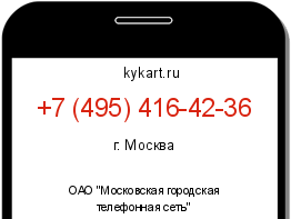 Информация о номере телефона +7 (495) 416-42-36: регион, оператор