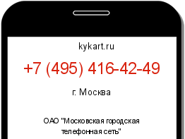 Информация о номере телефона +7 (495) 416-42-49: регион, оператор