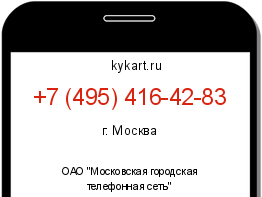Информация о номере телефона +7 (495) 416-42-83: регион, оператор