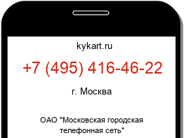 Информация о номере телефона +7 (495) 416-46-22: регион, оператор