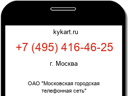 Информация о номере телефона +7 (495) 416-46-25: регион, оператор