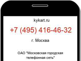 Информация о номере телефона +7 (495) 416-46-32: регион, оператор