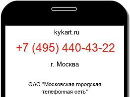 Информация о номере телефона +7 (495) 440-43-22: регион, оператор