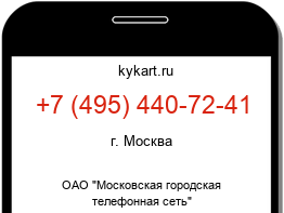 Информация о номере телефона +7 (495) 440-72-41: регион, оператор