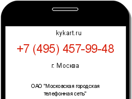 Информация о номере телефона +7 (495) 457-99-48: регион, оператор