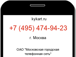 Информация о номере телефона +7 (495) 474-94-23: регион, оператор