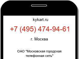 Информация о номере телефона +7 (495) 474-94-61: регион, оператор