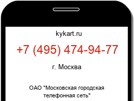 Информация о номере телефона +7 (495) 474-94-77: регион, оператор