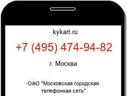 Информация о номере телефона +7 (495) 474-94-82: регион, оператор