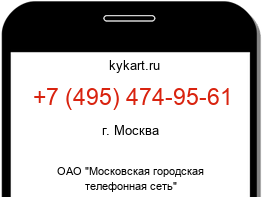 Информация о номере телефона +7 (495) 474-95-61: регион, оператор