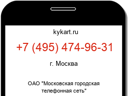 Информация о номере телефона +7 (495) 474-96-31: регион, оператор