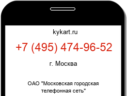 Информация о номере телефона +7 (495) 474-96-52: регион, оператор