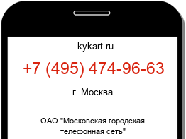 Информация о номере телефона +7 (495) 474-96-63: регион, оператор