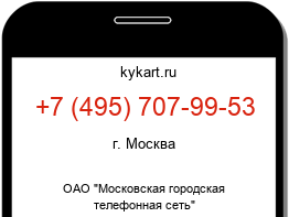 Информация о номере телефона +7 (495) 707-99-53: регион, оператор