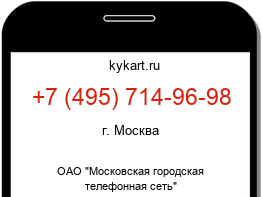 Информация о номере телефона +7 (495) 714-96-98: регион, оператор