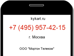 Информация о номере телефона +7 (495) 957-42-15: регион, оператор