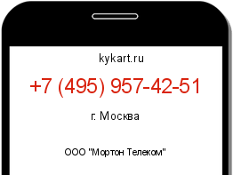 Информация о номере телефона +7 (495) 957-42-51: регион, оператор