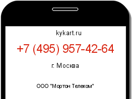 Информация о номере телефона +7 (495) 957-42-64: регион, оператор
