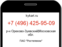 Информация о номере телефона +7 (496) 425-95-09: регион, оператор