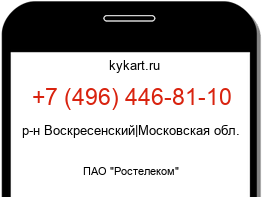 Информация о номере телефона +7 (496) 446-81-10: регион, оператор