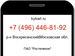 Информация о номере телефона +7 (496) 446-81-92: регион, оператор