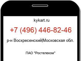 Информация о номере телефона +7 (496) 446-82-46: регион, оператор