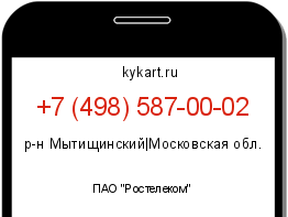 Информация о номере телефона +7 (498) 587-00-02: регион, оператор