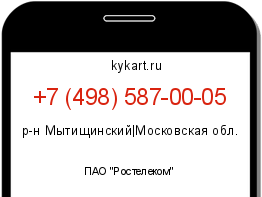 Информация о номере телефона +7 (498) 587-00-05: регион, оператор