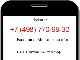 Информация о номере телефона +7 (498) 770-98-32: регион, оператор
