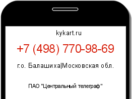 Информация о номере телефона +7 (498) 770-98-69: регион, оператор