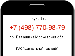 Информация о номере телефона +7 (498) 770-98-79: регион, оператор