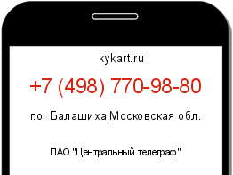 Информация о номере телефона +7 (498) 770-98-80: регион, оператор