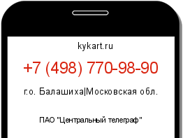 Информация о номере телефона +7 (498) 770-98-90: регион, оператор