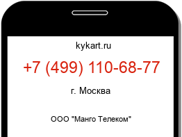Информация о номере телефона +7 (499) 110-68-77: регион, оператор