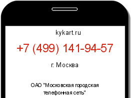 Информация о номере телефона +7 (499) 141-94-57: регион, оператор
