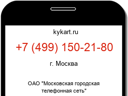 Информация о номере телефона +7 (499) 150-21-80: регион, оператор
