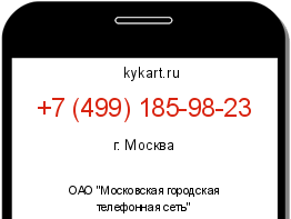 Информация о номере телефона +7 (499) 185-98-23: регион, оператор