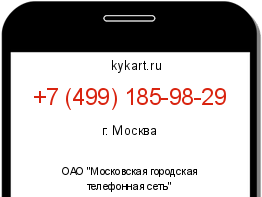 Информация о номере телефона +7 (499) 185-98-29: регион, оператор