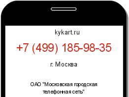 Информация о номере телефона +7 (499) 185-98-35: регион, оператор