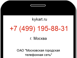 Информация о номере телефона +7 (499) 195-88-31: регион, оператор